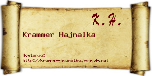 Krammer Hajnalka névjegykártya
